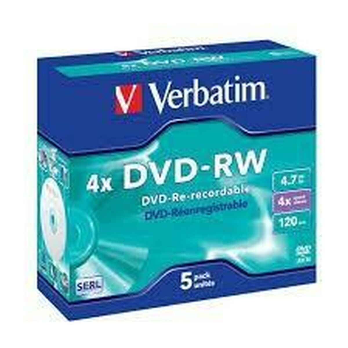 DVD-RW Verbatim 5 osaa Musta 4,7 GB 4x (5 osaa)
